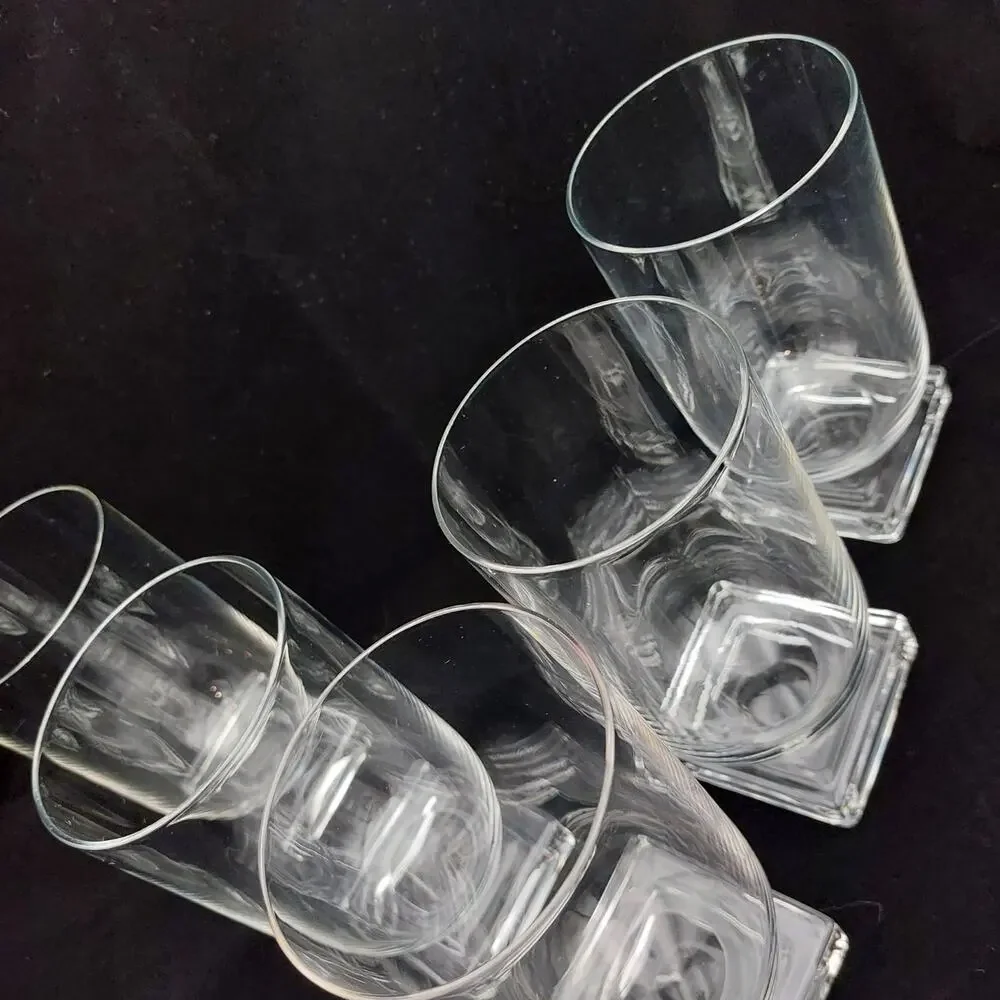 Vintage Cambridge Glass Square Highball Tumblers Pattern 3797 Set of 5 MCM